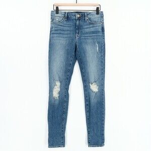 Sanctuary Robbie Jeans Womens 27 Blue Skinny Distressed Stretch Ripped Mid Rise